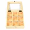 Wooden Tea Bag Jewelry Organizer Chest Storage Box 9 Compartments Tea Box Organizer Wood Sugar Packet Container
