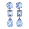 Niche Gradient Sea Blue Multi-Faceted Gemstone Earrings - Round, Square, Water Drop Design with a High-End Feel.