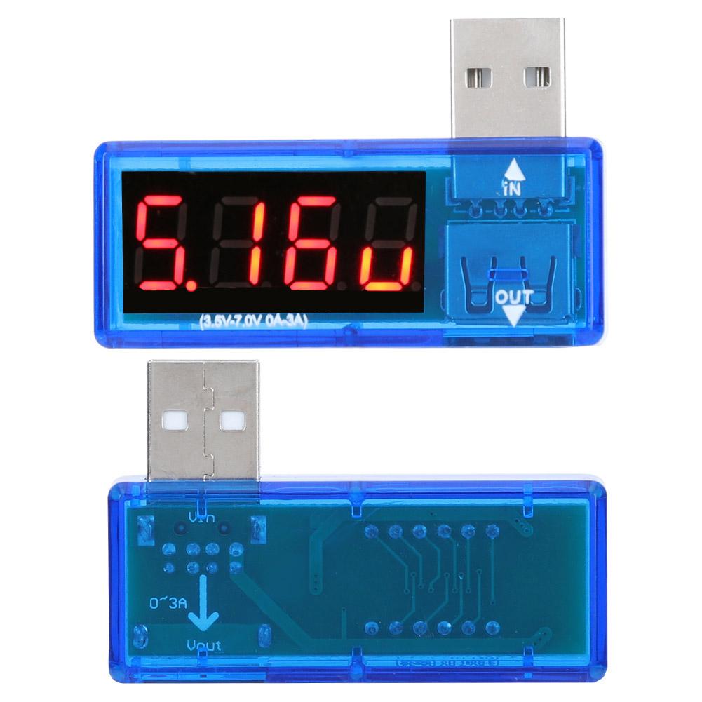 2PCs USB Detector Current Voltage Tester Voltmeter Ammeter Portable for Mobile Phone  
