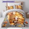 goat Pattern Bedding Quilt Set Quilt Cover Pillowcase Home Decoration Birthday Gift (1 * duvet cover + 2 * pillowcase, without core)