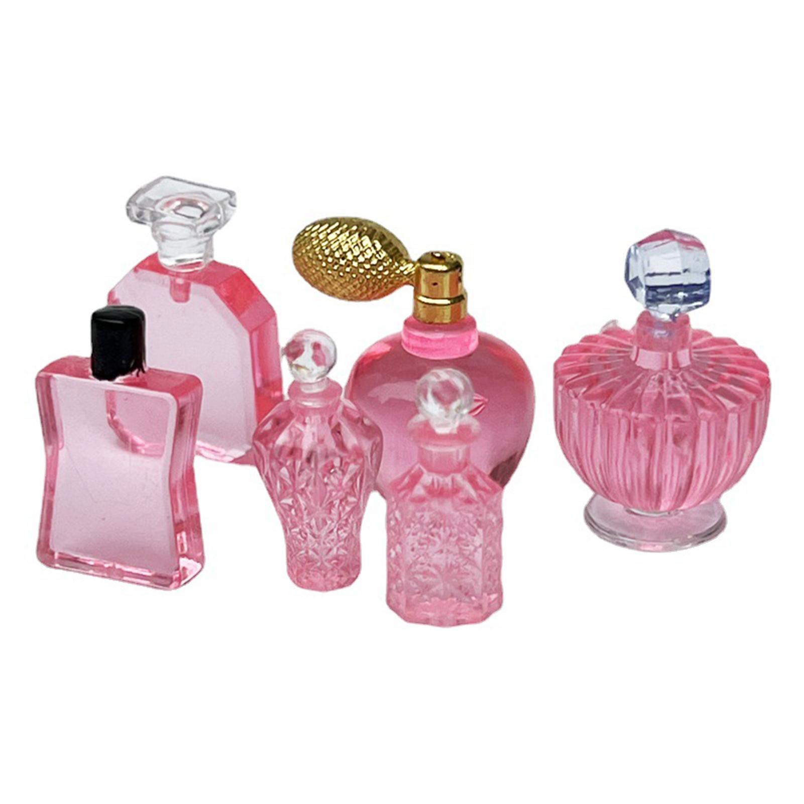 1:12 Miniature Perfume Bottles Set Tiny Scale Perfume Bottle Set Realistic Tiny Perfume Bottles Set for 1:12 Scale Models Pink розовый