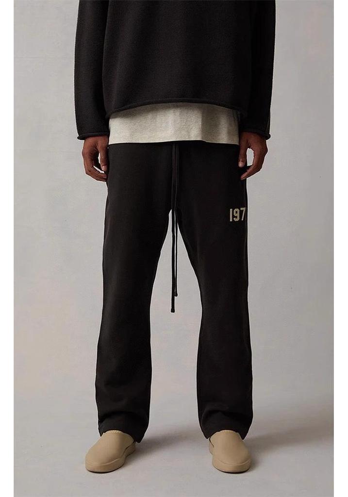 ESSENTIALS 1977 FOG Pantaloni Sportivi Casual Larghi alla Moda High Street con Velluto