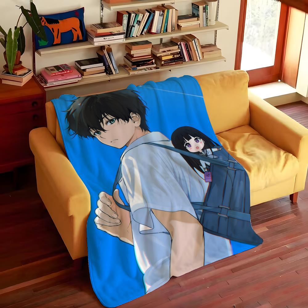 Anime H-Hyouka Throw Flannel Cozy Print Blanket, Portable, Durable Machine Washable Cute Cool