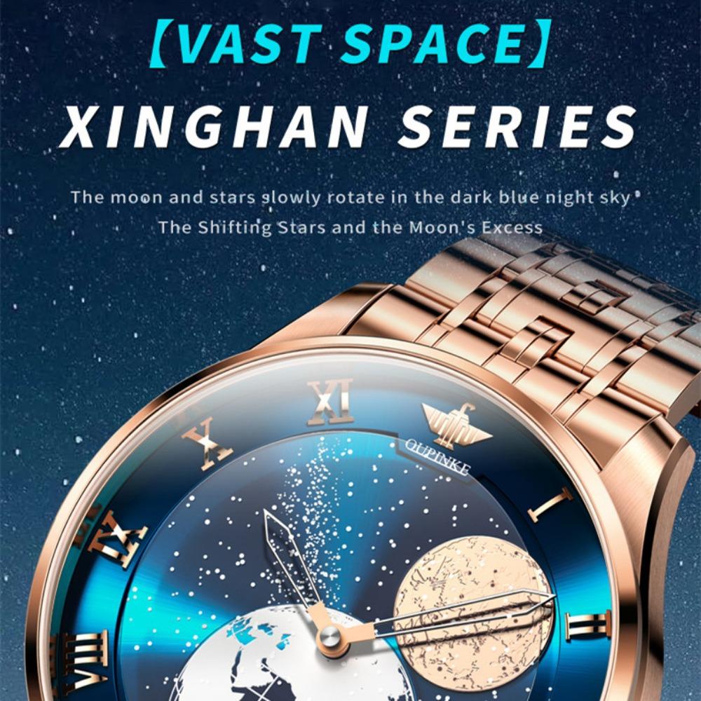 OUPINKE New Business and leisure Men's Watch Starry Sky Automatic  Mechanical Watch Waterproof Men's Watch Men's Watch