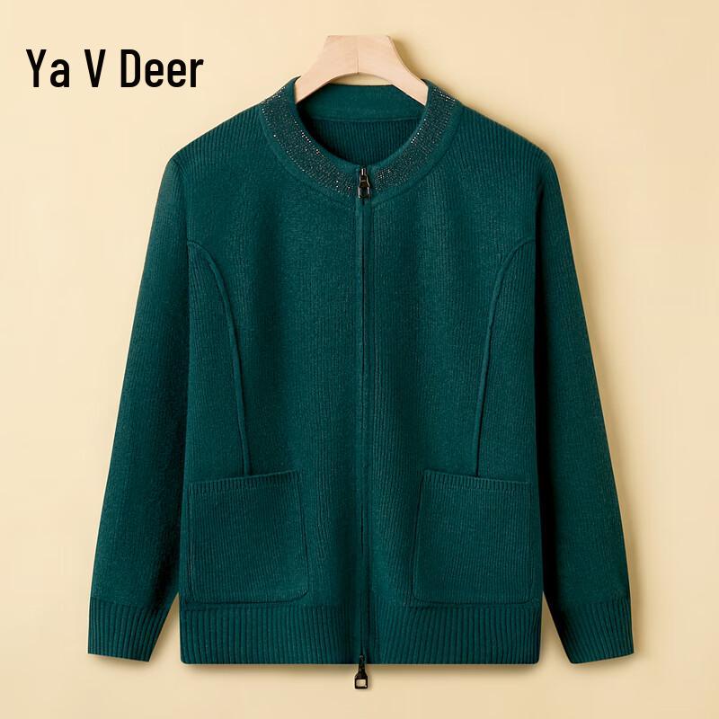 

Yalu Women s 2025 Autumn/Winter Zipper Knit Cardigan 4XL