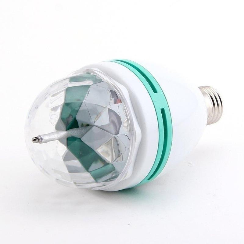 3W E27/B22 RGB Crystal Ball Rotating LED Stage Light Bulbs Disco Party Bulb Lamp