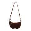 Retro Velvet Dumpling Shoulder Bag With Stitching Detail For Street Style Fashion