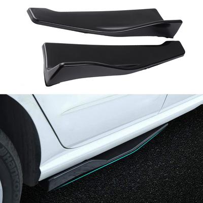 2pcs Car Front Bumper Lip Diffuser Front Corner Skirt Side Skirt Rocker Splitter Guard Gloss Black Universal Splitter Canard