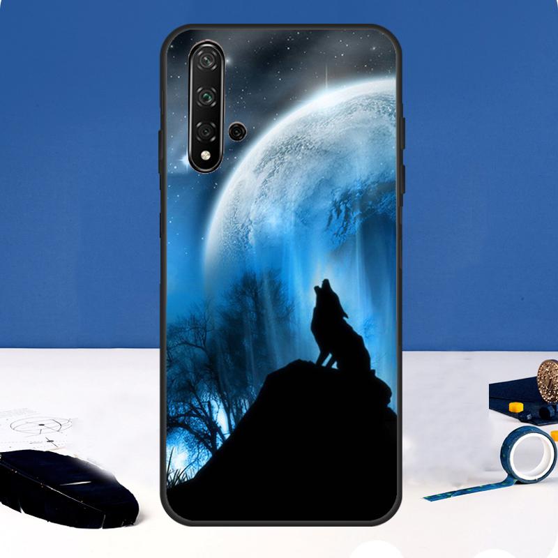 Moon Roaring Wolf Case For Huawei Nova Y90 Y91 Y60 Y61 Y70 10 9 SE 11 Pro 5T 11i 8i 3i P20 P40 P30 Lite Cover