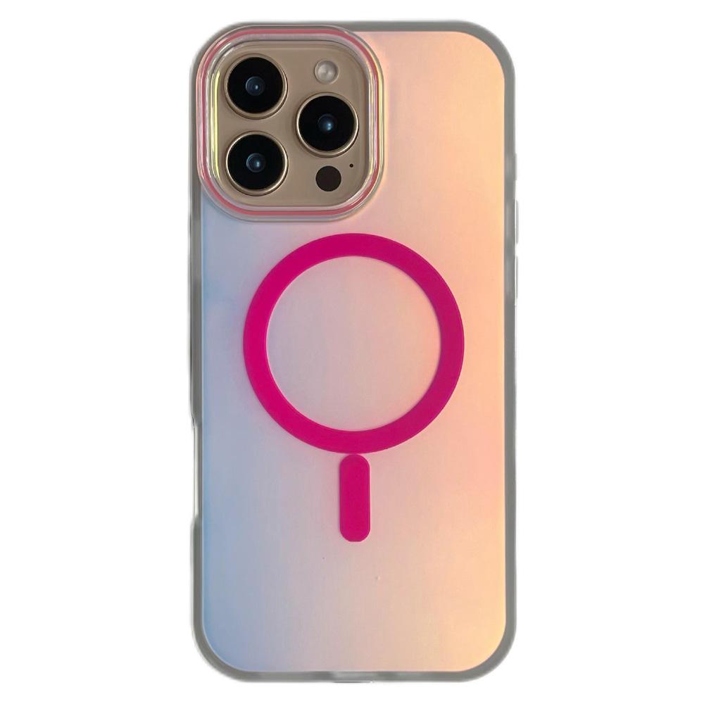 For iPhone 16 Pro Case Compatible with MagSafe Aurora Design TPU+PC Phone Cover E