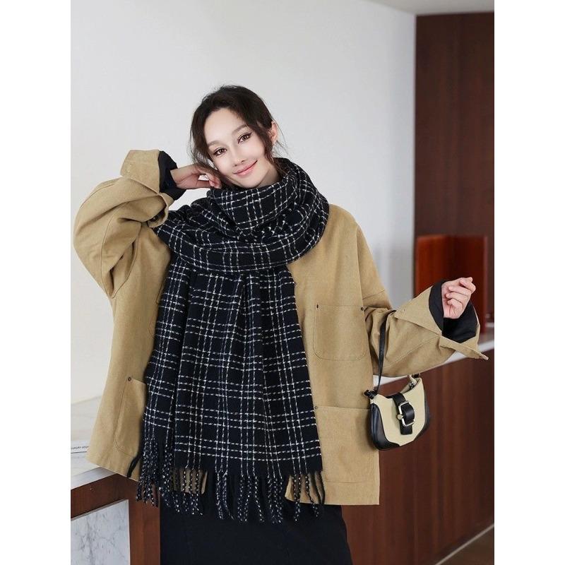 

New Scarf for Women in Winter Warm and Versatile Couples and Students Simple Korean Style High Grade Imitation Cashmere Scarf 65*200cm
