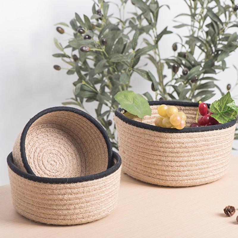 Multipurpose Handmade Cotton Rope Storage Baskets for Decoration and Storage Versatile Organizers Home Accessory