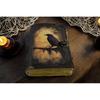 Leather Journal Gothic Notebook The Raven Grimoire Print - Vintage Handamde Journal Book of Shadows Witchcrafts Journal Gifts for Men,