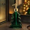 Christmas Table Centerpiece 300ml Tree Soap Dispenser, Glass Hand Dish Dispenser with Pump, Sturdy Xmas Decorative Empty Bottle for Soap, Kitchen,
