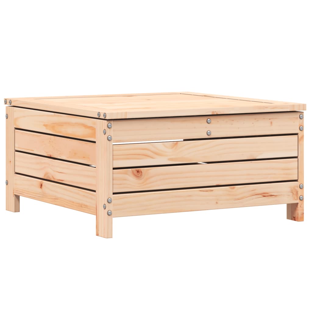 Garden Footstool with Cushion Solid Pine Wood