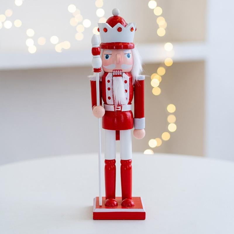 Christmas Nutcrackers Ornament, Wood Christmas Nutcrackers Soldier Figures Standing Decorations for Christmas