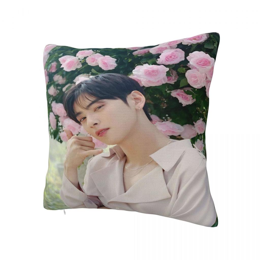 Cha Eun Woo Pillow Cover Soft Pillow Case Cushion Cover Vintage Design Pillowcases For Sofa Bedroom Home Decor