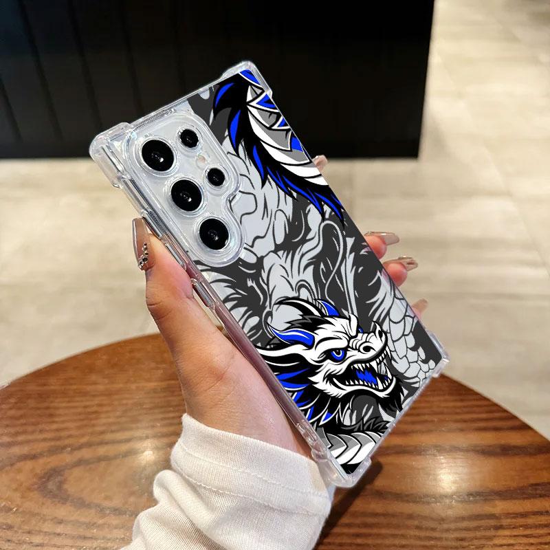 Fashion Dragon Tattoo Pattern Art Phone Case For Samsung Galaxy S25 FE S26 S24 S23 S22 S21 S20 Ultra S26 Plus S25FE Clear Cover