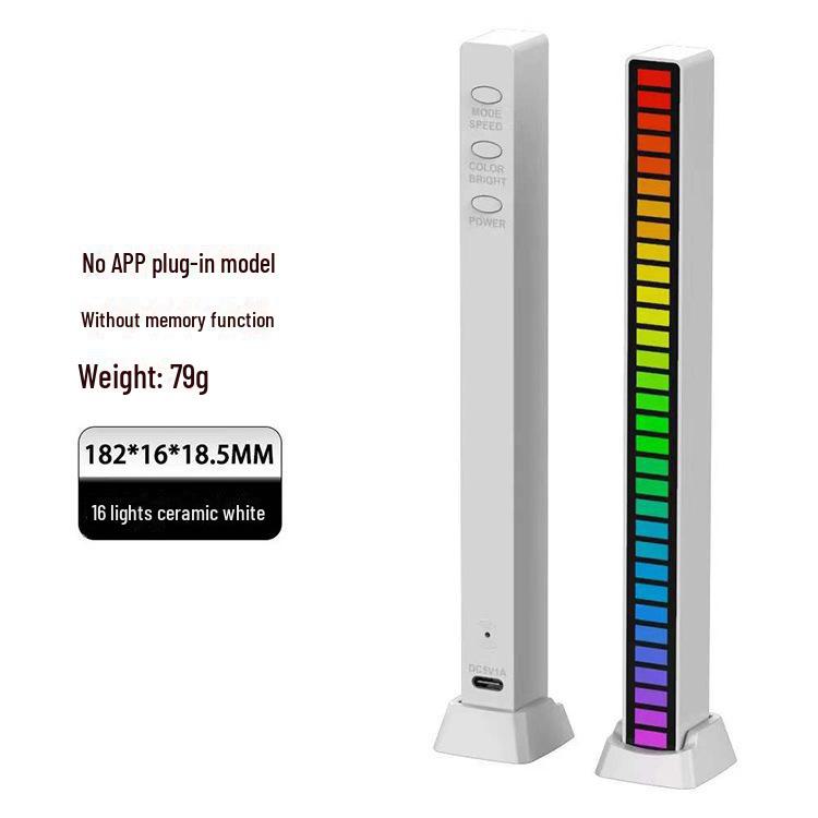 Bluetooth Voice-Controlled RGB Sensor LED Light Bar - Music Rhythm & Atmosphere Light for Desktop or Car.