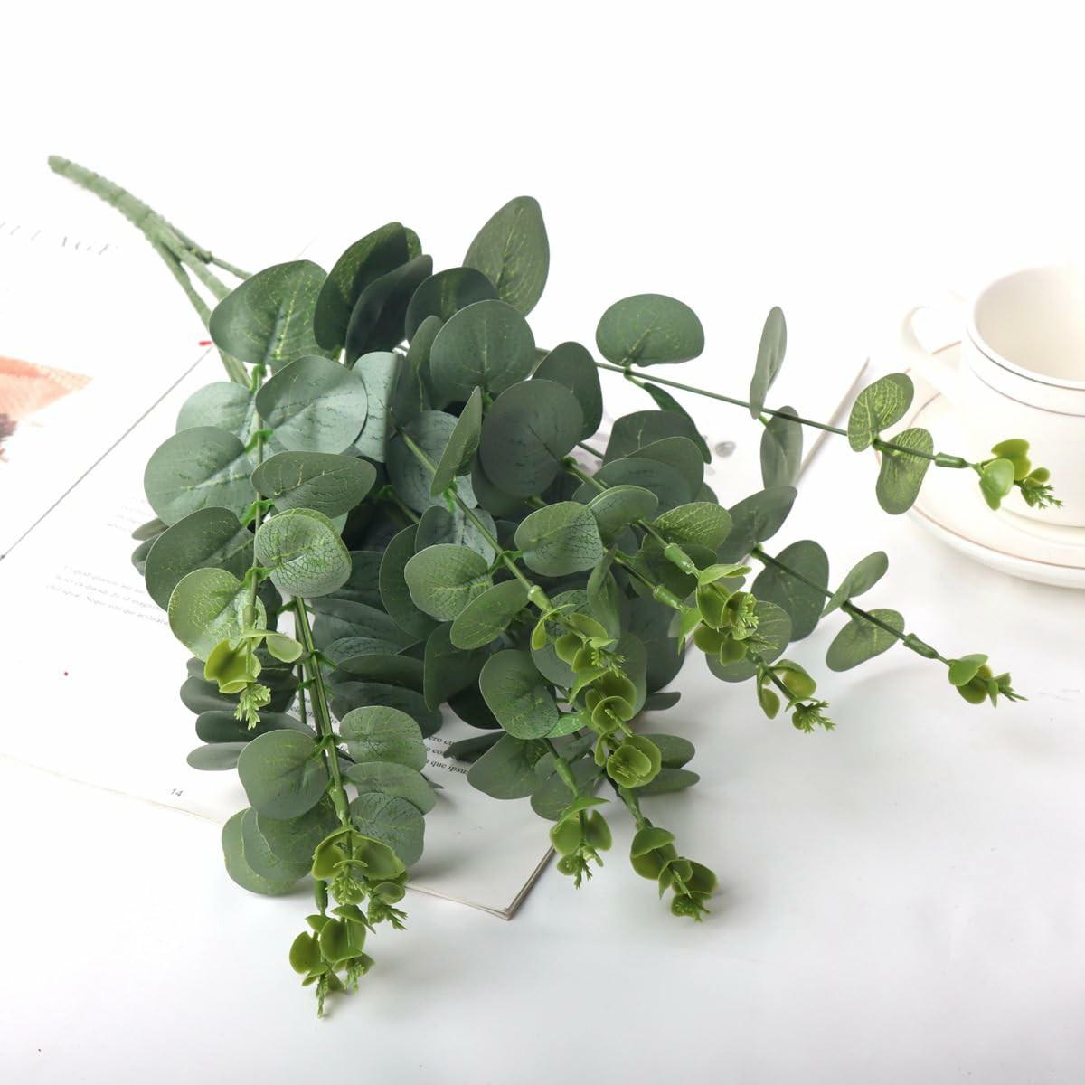 

2Pcs Artificial Eucalyptus 16 Heads Faux Plants Greenery Home Hotel Decor Type A