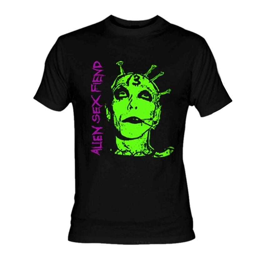 Alien Sex FiendFace T-Shirt Black Cotton Gift For Fan Unisex T-Shirt L