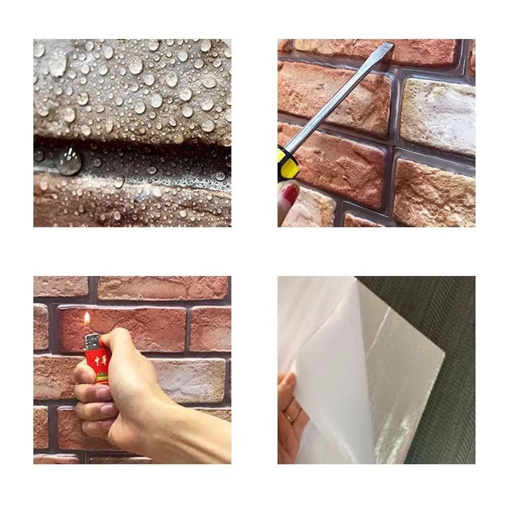10 Pcs Waterproof Wall Panels Brick Shape Home Decorative 2025 Stickers