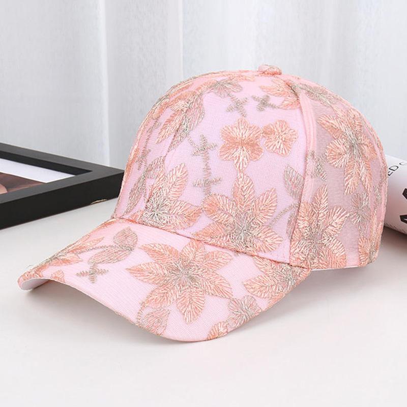 Spitzen-Sportsonnenhut für Damen Sommer Netz-Baseballkappe Modischer Sonnenschutz-Visierhut Atmungsaktiv Schnelltrocknend Outdoor-Hut