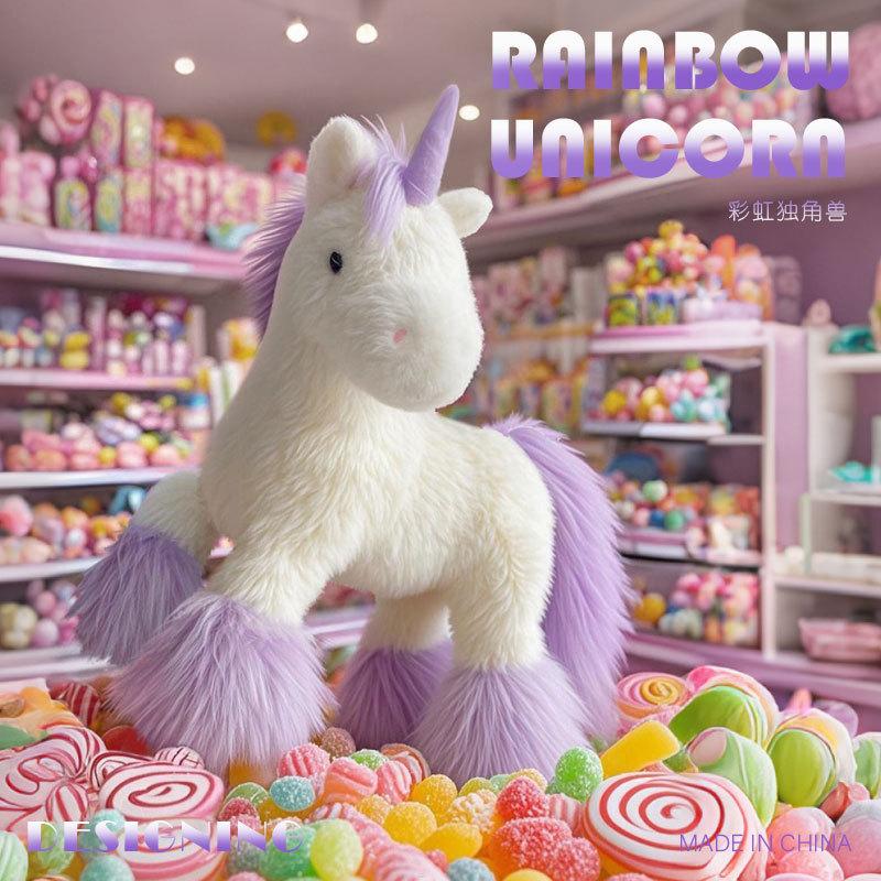 Sternen Einhorn Plüschtier, Cartoon Tier Großes Pferd Puppe, Kinder Geburtstagsgeschenk für Mädchen, Schlafzimmerdeko Weiches Kissen, 30cm