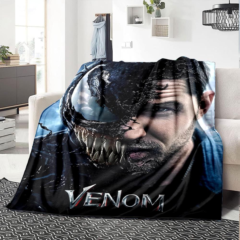 1pc Venom Sinister Beast Flannel Blanket for Super Soft Cute Comfort Blanket for Travel Bedding Couch Sofa Blanket Y82522