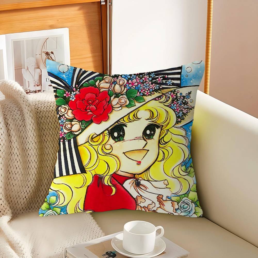 

Manga Candy Cartoon Cushion Cover Decorative Pillow Sofa Home Decor Case Pillow Cases 12x12Inch