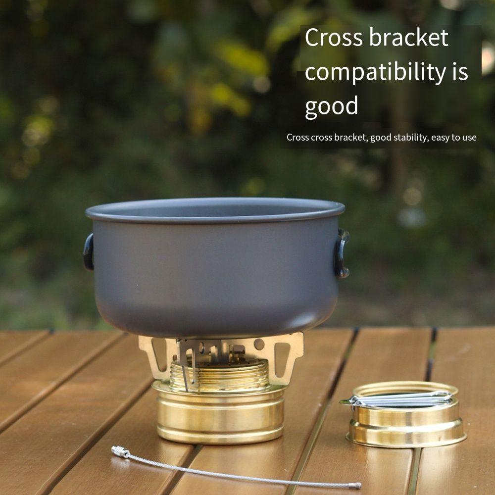 Portable Outdoor Alcohol Stove with Stand Mini Cross Rack Alcohol Stove Cooking Furnace  Survival