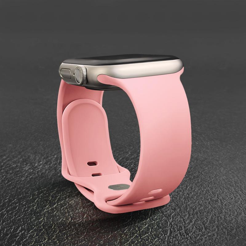 Sport Silicone Strap For Apple Watch Bands 44mm 46mm 42mm 45mm 41mm 49 40mm Correa Bracelet iWatch series 10 11 9 8 7 ultra 3 SE