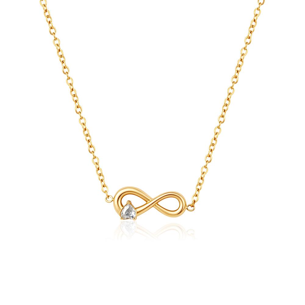 Fashion Trend Women's Bow Stainless Steel Necklace Versatile 18K Clavicle Chain