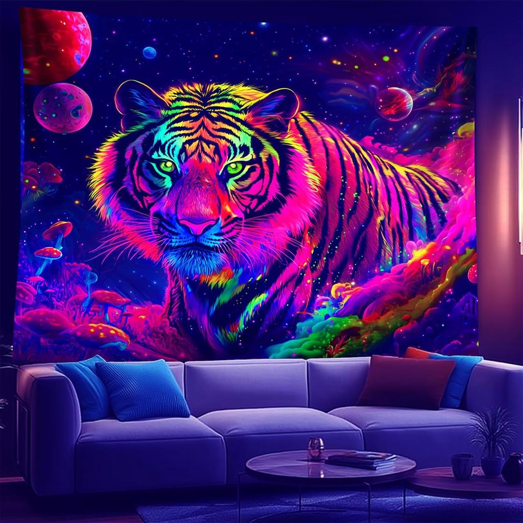 NYZE Astronaut Space Tapestry for Bedroom, Glow In the Dark Room Decor Wall Tapestries, Cool Galaxy Planet Wall Hanging, Wall Ha