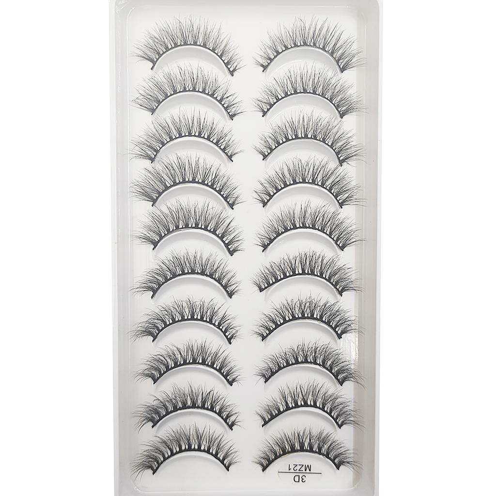 20 Style 10 Pairs Natural 3d Mink Lashes Soft False Eyelashes Cross Messy Dense Eye Lashes Extension Makeup Faux Cils Maquillaje