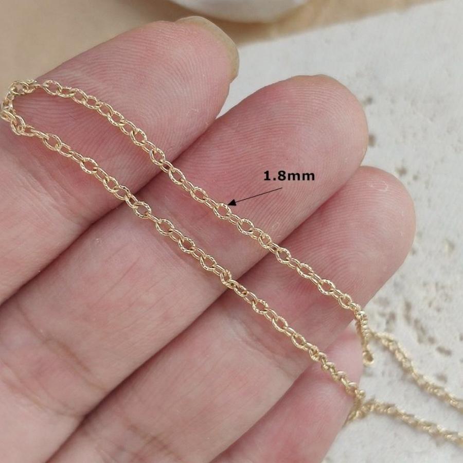Fashion 14k Gold Fill Patterned Chain Jewellery Necklace Permanent Chains