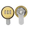 Password Coded Cam Lock Zinc Alloy 3 Digital Combination Cabinet Lock Gold 30mm/1.18in for Drawer