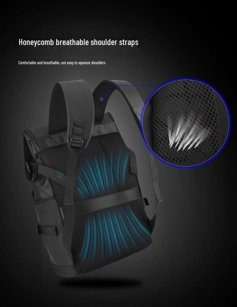 Men's Cross-Border Business Backpack - Large Capacity Travel and Outdoor Bag with Casual Printed Logo