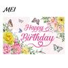 Birthday Celebration Banner Happy Backdrop, Party Photo Background Cloth for Celebration, Double-sided Printed Bunting Flag Decor Kids Women, Supplies