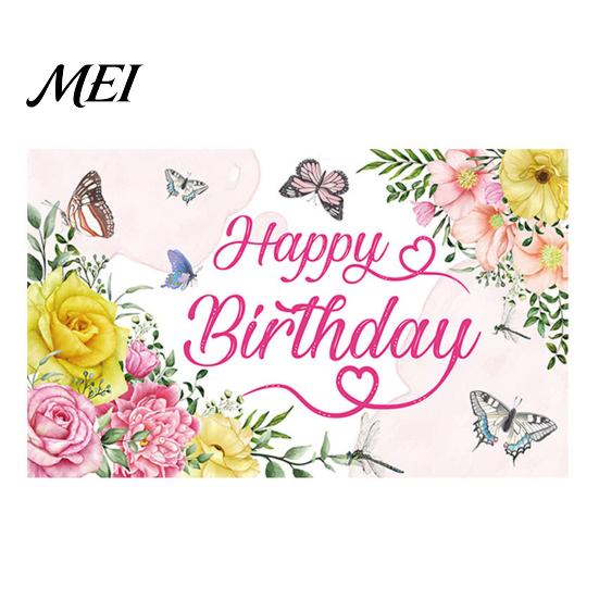 Birthday Celebration Banner Happy Backdrop, Party Photo Background Cloth for Celebration, Double-sided Printed Bunting Flag Decor Kids Women, Supplies