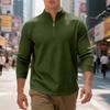 Autumn/Winter Oversized Heavyweight Casual Commuter Sweatshirt Simple Stand Collar Half-Zip Men's Hoodie
