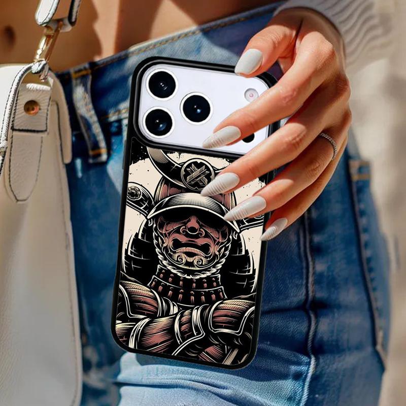 Samurai Mask Helmet soft Phone Case For iPhone 17 Air 14 15 13 12 Max Cover For Apple 16e 11 Pro Max Plus Coque