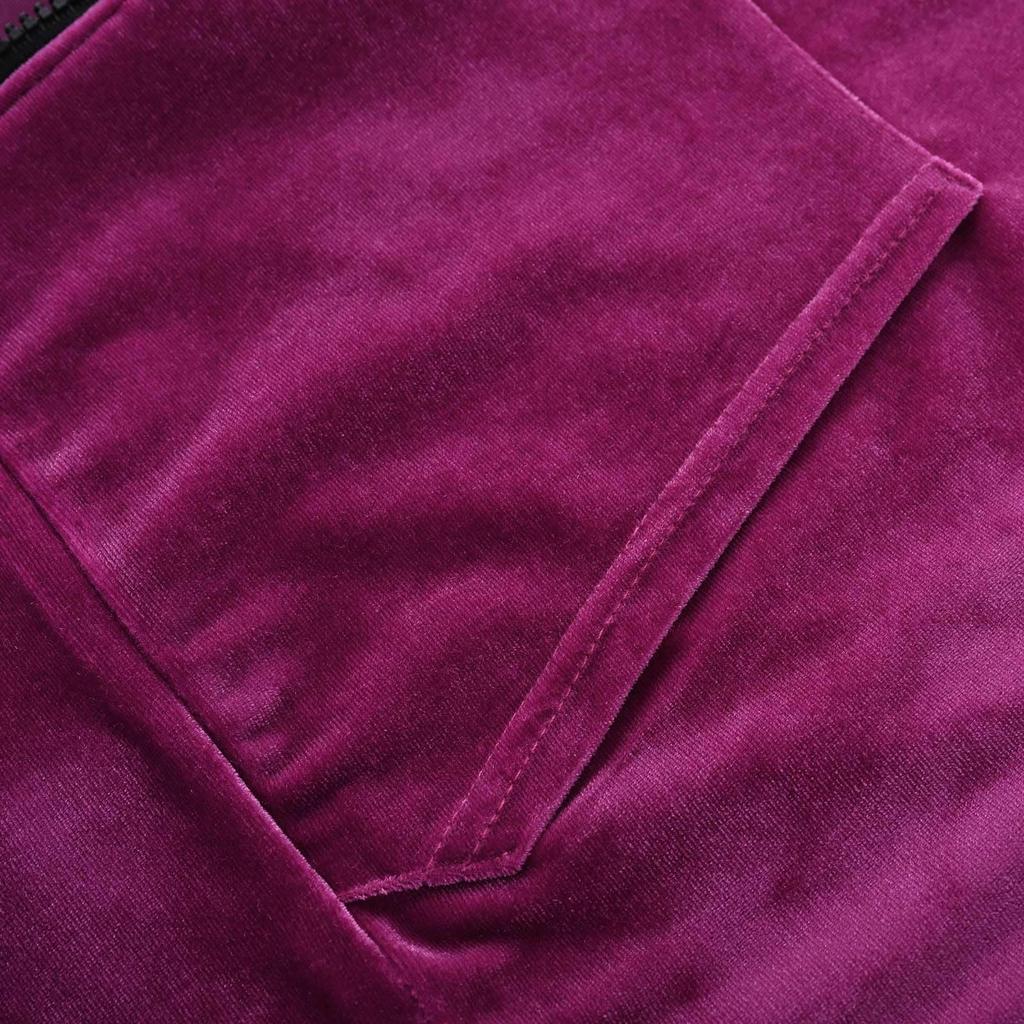 Dámské sametové mikiny s kapucí Módní jednobarevné na zip s dlouhým rukávem Volné pohodlné nadměrné mikiny Mikiny Bundy