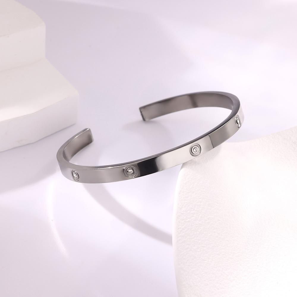 

Rope Shaped Chubby Bead Stainless Steel Bracelet Gold Color Adjustable Cuff Bangles for Women Wedding Zircon Accessories Gift