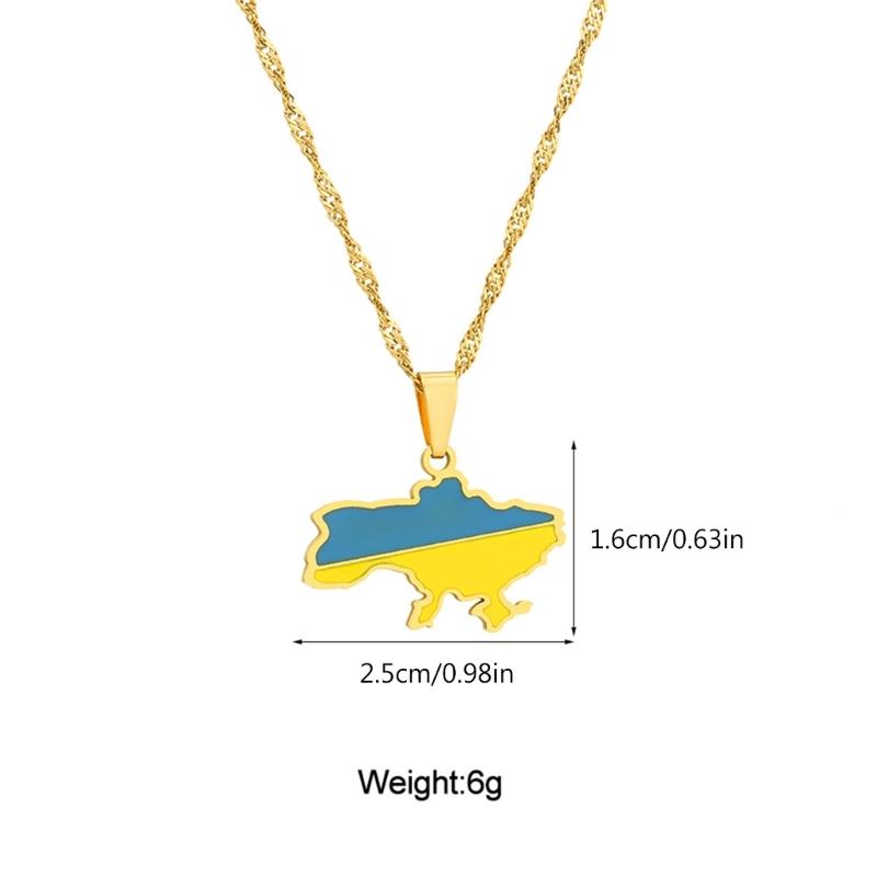 Ukraine Karte Halskette Einfache Ukrainische Symbol Halskette Party Schmuck Edelstahl Ukraine Umriss Anhänger Halskette