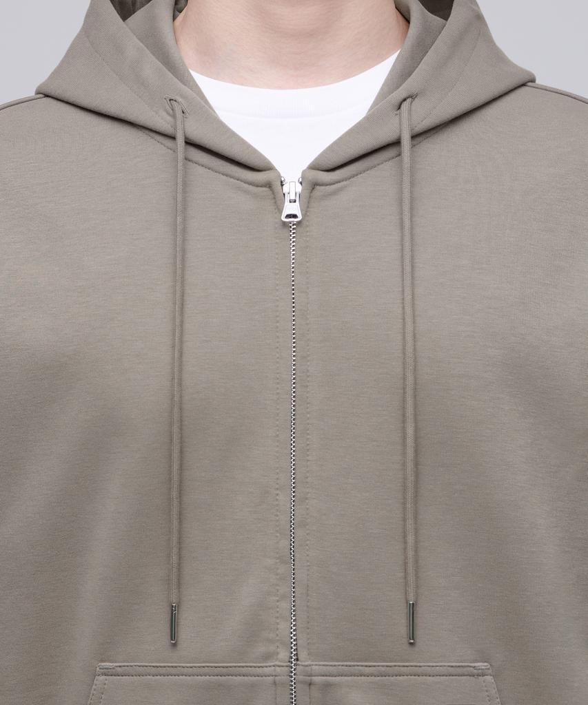 Musinsa Standard Flat Terry Oversized Hooded Sweat Zip-Up [Dusty Beige]