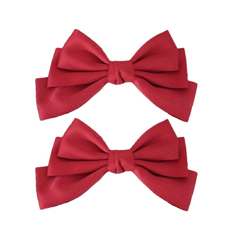 Satin solid color bow hair clip women Korean fashion duckbill clip hair clip hair accessories