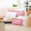 White Ruffle Lumbar Pillow Cover 12x20 Inch, Ruffled Cushion Case Covers for Couch Sofa Bed Living Room, Decorative Farmhouse Throw Pillow Cover,