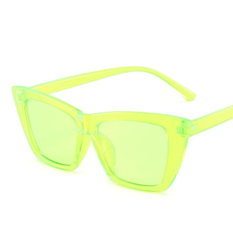 Óculos de Sol Olho de Gato Feminino Moda Retrô Quadrado Óculos de Sol de Vidro Óculos Femininos Óculos de Senhora