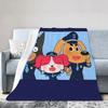 Coperta da sceriffo Labrador morbida e calda in flanella, peluche per letto, soggiorno, picnic, viaggio, casa, divano